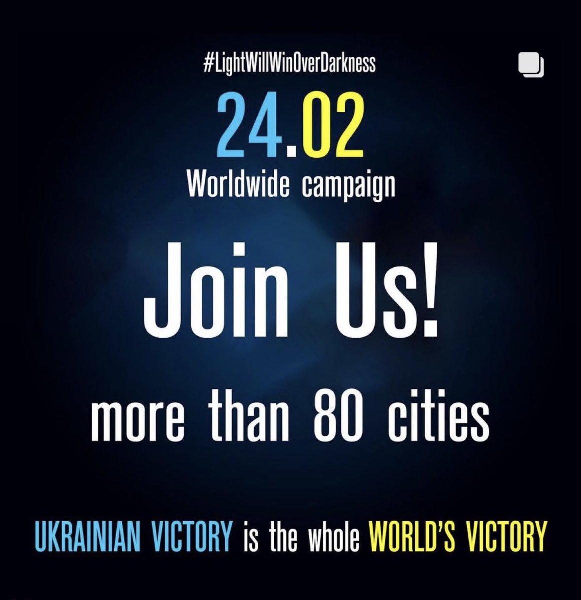 Find your city⬇️ and join us on 24.02.2023 to show your support for Ukraine 🇺🇦#StandWithUkraine #LightWillWinOverDarkness via @caukraine2022