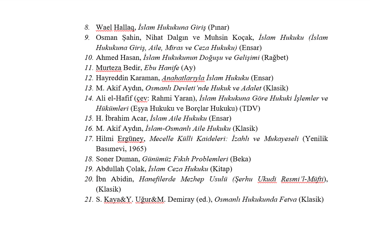mukaddesdrk's tweet photo. İslam Hukuku'nda yüksek lisansa hazırlanan ilim talebesine faydalı olması için bir liste hazırladık onu sizinle paylaşmak isterim.
Prof. Dr. Ali Bardakoğlu, Prof. Dr. İbrahim Kâfi Dönmez, Dr. Hatice Boynukalın ve Prof. Dr. Asım Cüneyd Köksal hocalarımız tarafından incelenmiştir🌱 https://t.co/sskwOTU2ce