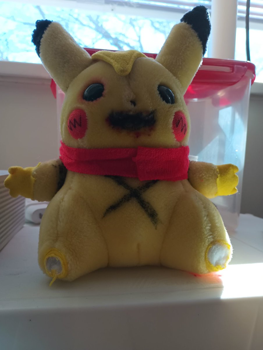 x___skycs___x's tweet photo. This is my Pikachu oc.
Yeah I made him in real life!! ( No he is not sad what I did too him ) real life one was made frist
#pokΓ©mon #Pikachu #Pikachuoc #anime #creepypast #toy #cute https://t.co/4N4e1CuQqD