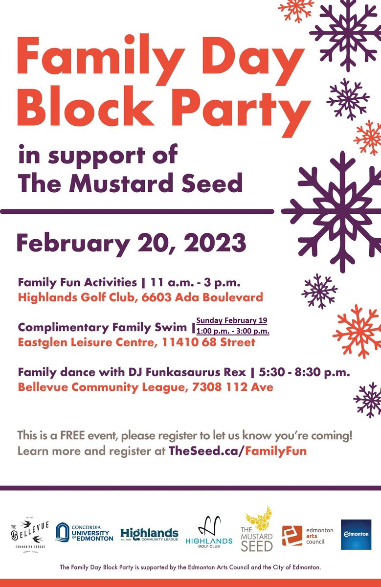 For @Bellevueyeg and @YegHighlands residents that were going to swim this weekend Eastglen Pool, the date and time has changed. Swimming is now SUNDAY February 19th from 1:00pm-3:00pm 

<a href="/mustardseedcan/">The Mustard Seed</a> <a href="/artsedmonton/">EdmontonArtsCouncil</a> <a href="/HighlandsGC1929/">Highlands Golf Club</a> @cityofedmonton @CUEEdmonton