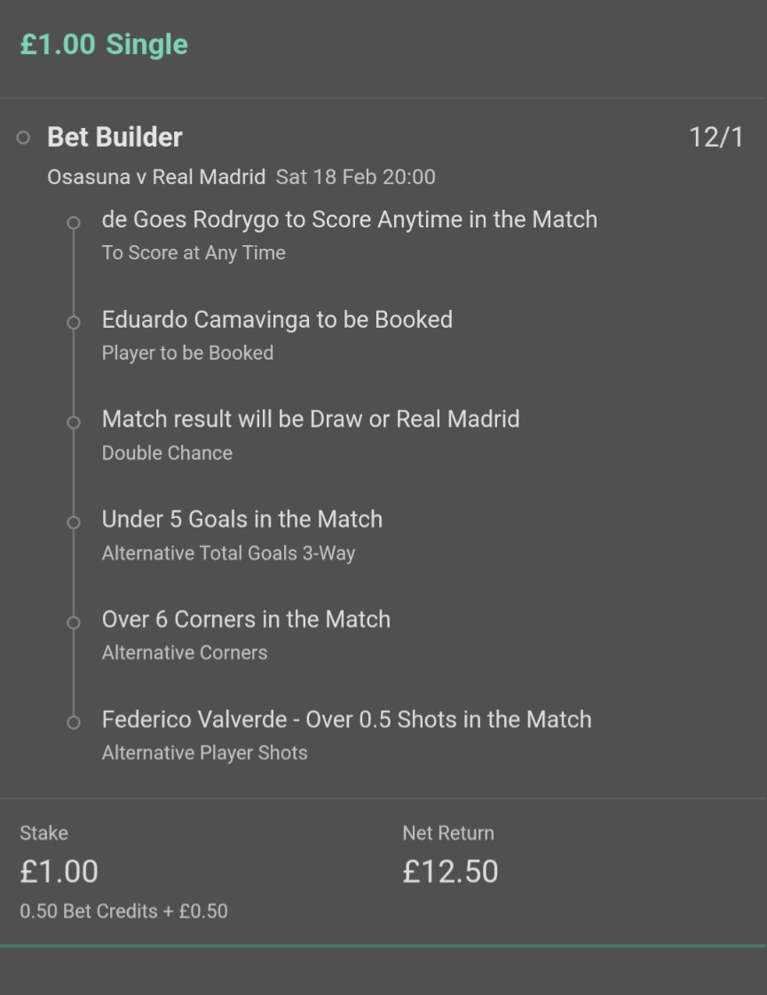 AllVibesBetting's tweet image. This is definitely an #AllVibes acca. With no Benzema starting we've gone with Rodrygo to score and reckon it'll be a scrappy game and Camavinga loves to get involved, plus Valverde always loves a pop

#OsasunaRealMadrid
