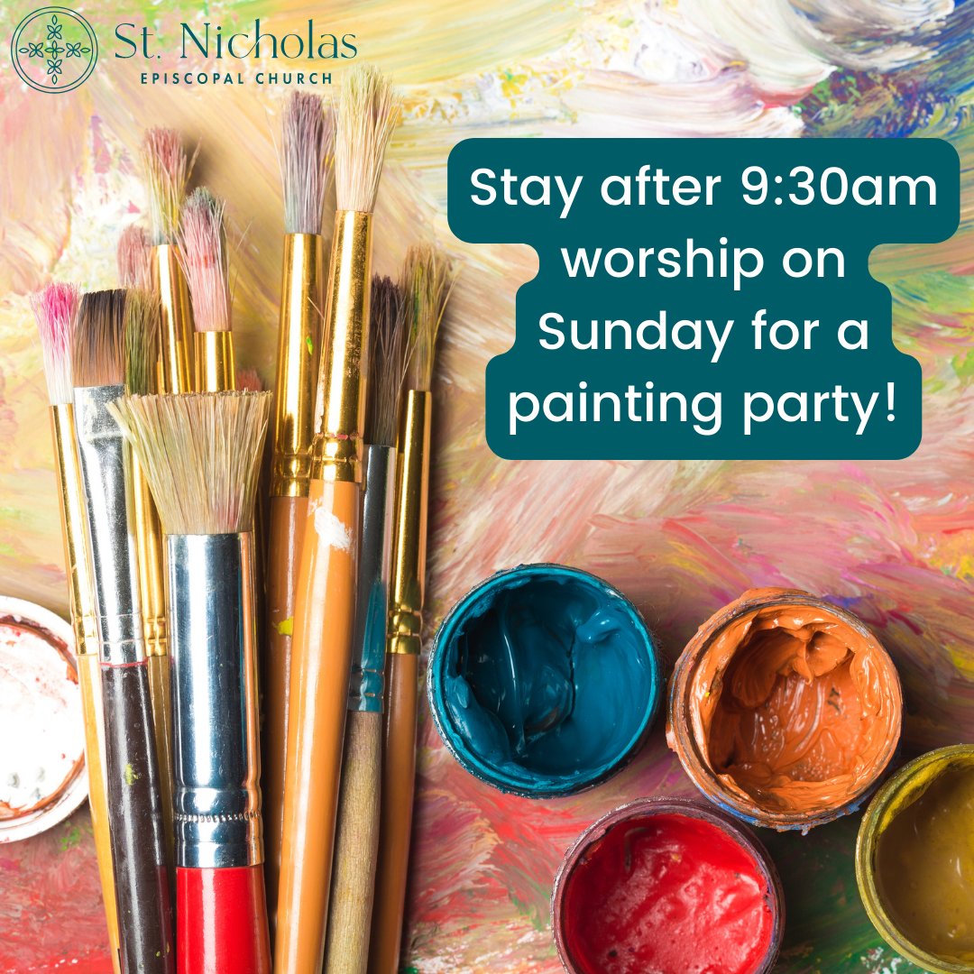 Join us for worship on Sunday and stay after 9:30 service for a painting party as we prepare to enter the Lenten season! 
#stnickshillcountry #worship #artandfaith #lent #episcopalchurch #bulverdetx