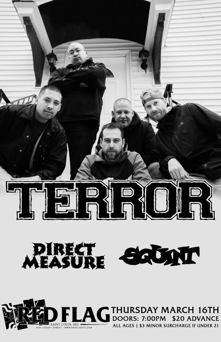 directmeasurehc's tweet photo. Got 3 shows in March. Come to all of them. ⚔️

3/16 at Red Flag w/ @terrorhardcore &amp; @squintstl. 

3/19 at The Sinkhole / @Prowlmtl &amp; @PRIMITIVERAGEHC (no Dose 😞).

3/24 at The Heavy Anchor with @SwampLionSTL, Fortunate Son and Karenocalypse. https://t.co/42FqOcBL1v