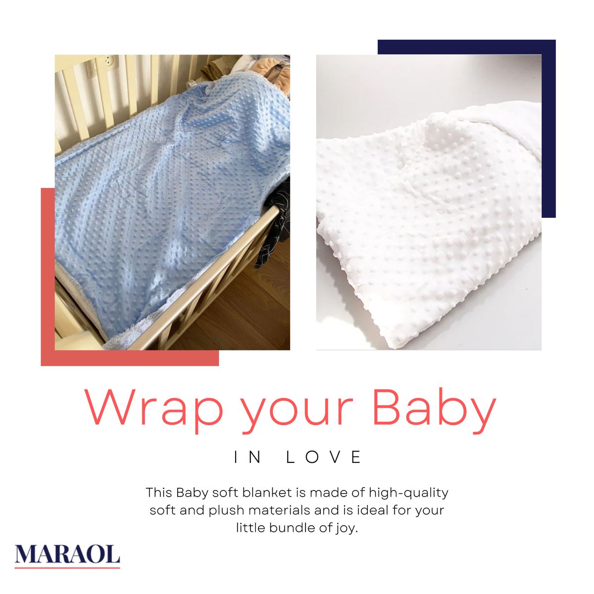 This Baby soft blanket is made of high-quality soft and plush materials and is ideal for your little bundle of joy. 
--
🛍️ bit.ly/3ICalPq
.
#baby #babyblanket #softblanket #soft #plush #cute #adorable #love #bundleofjoy #adorablebaby