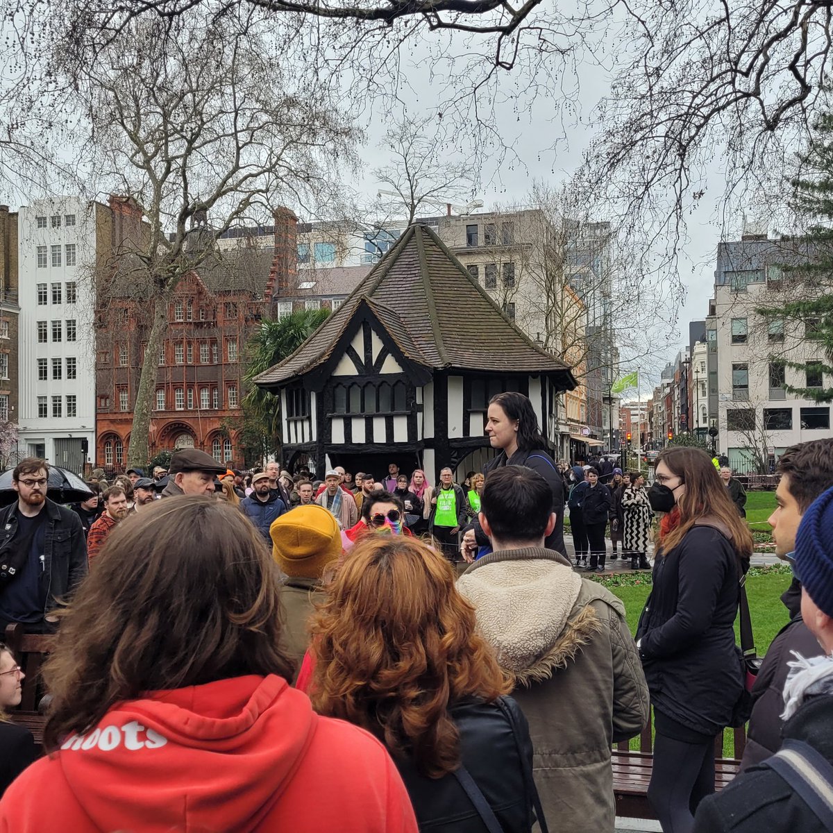 emmabethwright's tweet photo. "We will build the world you deserved"... RIP Brianna Ghey. Emotional vigil at Soho Square today. Well done to organisers and all speakers 🏳️‍⚧️❤️ https://t.co/PC6CP8Ty6n