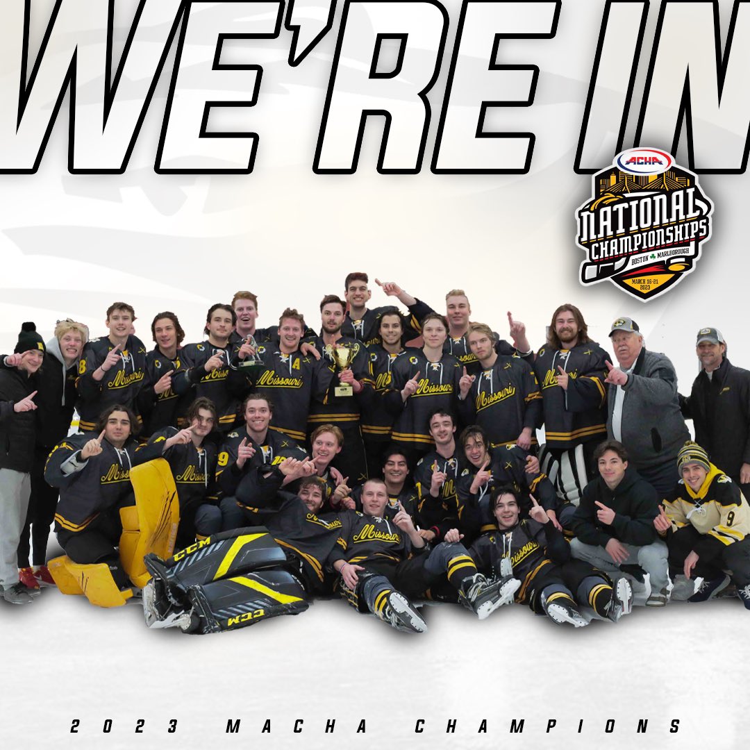 MizClubHockey's tweet photo. WE’RE IN!!! Your Missouri Tigers have qualified for the 2023 ACHA National Championships💪 https://t.co/5cCd18t4Nw