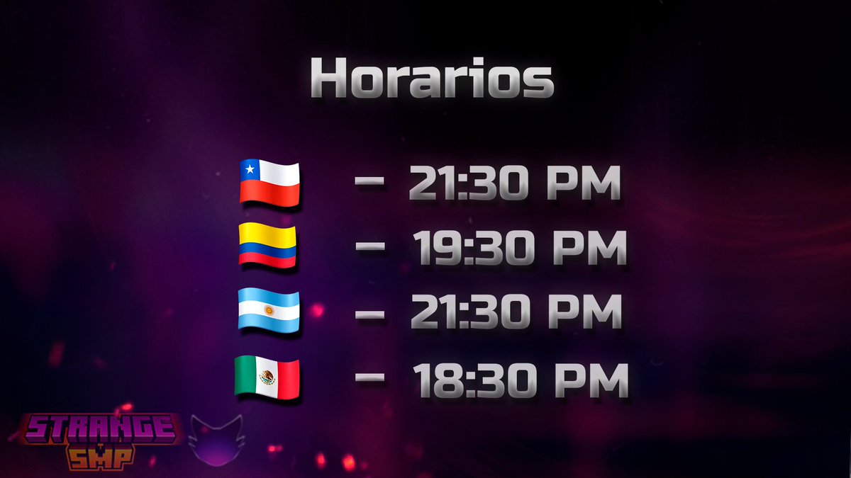 MCStrangeworld's tweet photo. HOY SE ESTRENA #StrangeSMP.
Les brindamos la información de HOY.
El horario de estreno en stream del SMP es el siguiente: https://t.co/VBQHW83kMM