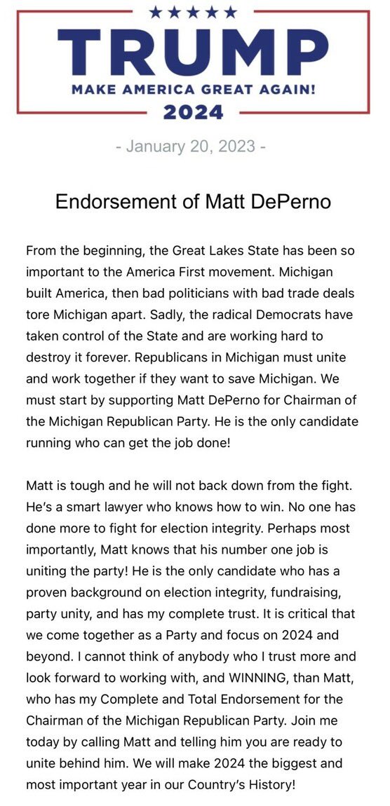 Matt DePerno for Michigan tweet media