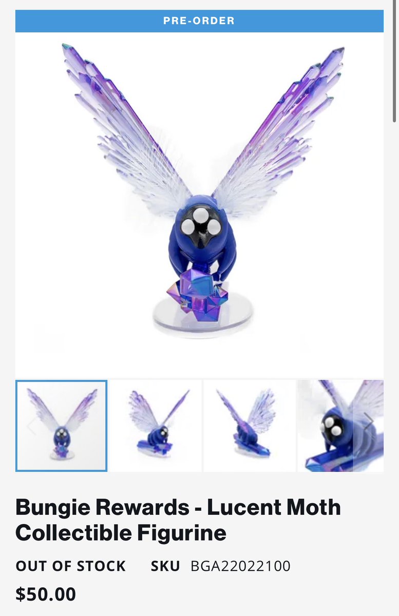 sc0nesandc0ffee's tweet photo. So apparently this is out of stock for good on the Bungie site and I know itβs a big ask, but does anyone know of an artist who can make a similar statue?
#bungie #lucentmoth https://t.co/HeksEIJkWg