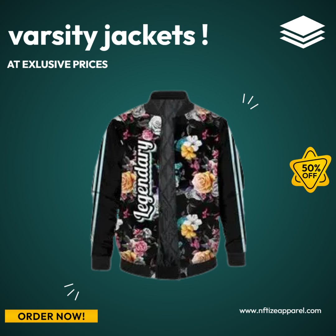 varsity jacket 
order now 
nftizeapparel.com
#varsity #jacket #nft #NBA #NFTs  #qulity #Southampton #Chelsea #Liverpool #NEWLIV #Newcastle #Caturday #NickPope #SMS2FA #TwoFactorAuthentication #RoaldDahl #COYG #SaturdayVibes #Illini #WWEChamber #CamSpencer #RJMelendez #UConn