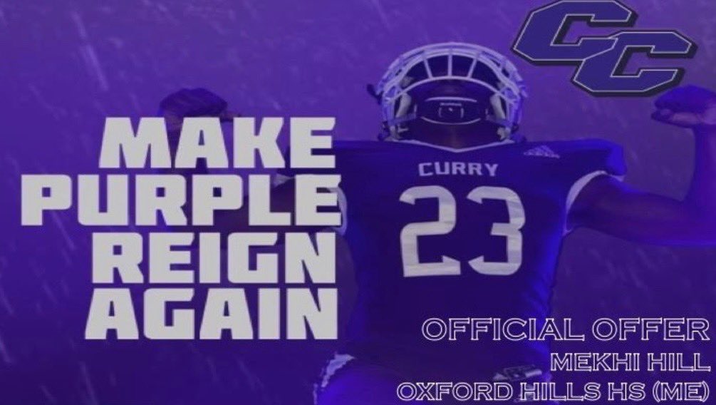 I am very thankful and blessed to receive an offer from Curry College a big thanks to <a href="/CoachSmith14SC/">Eric Smith</a> and <a href="/CoachTParsons/">𝐓𝐨𝐝𝐝 𝐏𝐚𝐫𝐬𝐨𝐧𝐬</a> for this opportunity!!!!#PurpleREIGN 💜