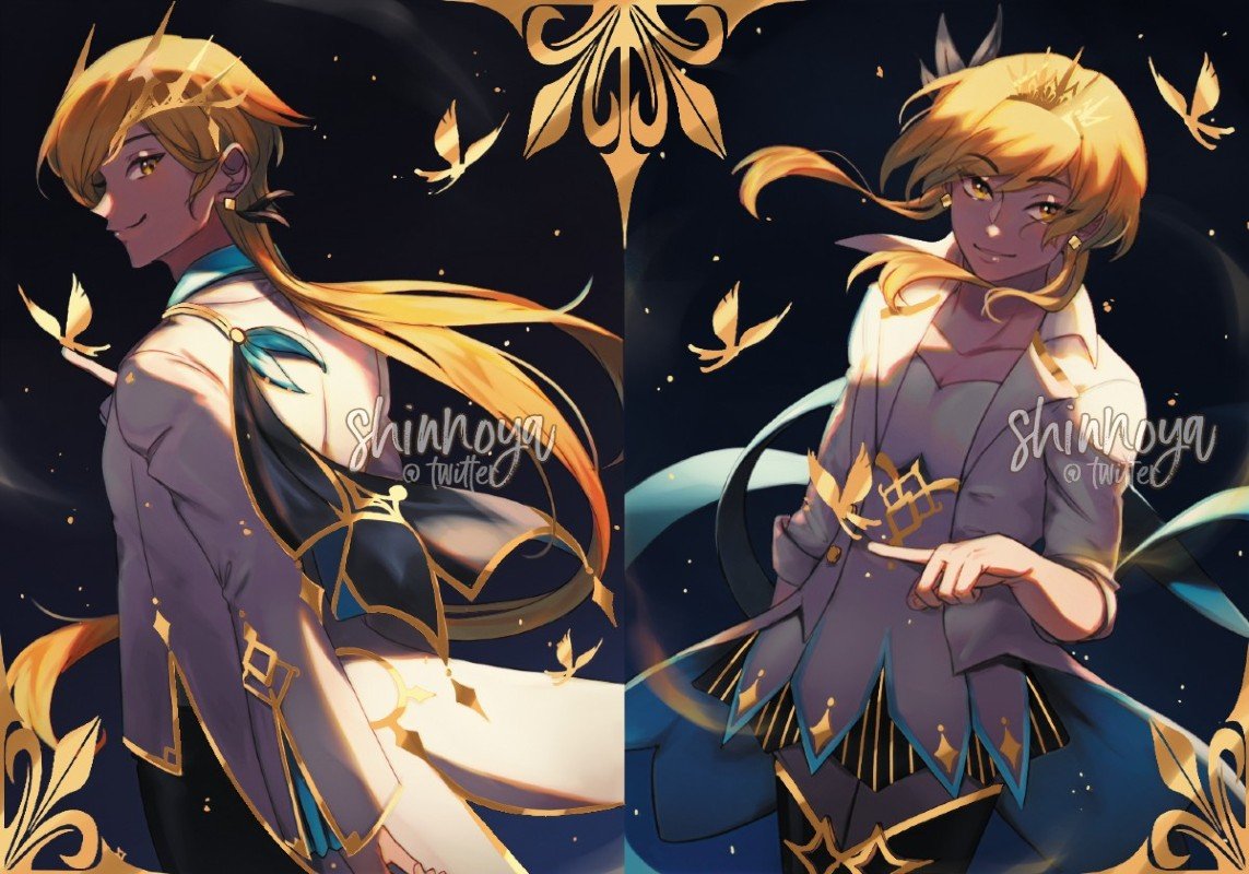✨Foil cards I got to do for the <a href="/royaltyzine/">REIGN - PROJECT COMPLETE</a> ✨
#GenshinImpact #原神 #Aether #Lumine