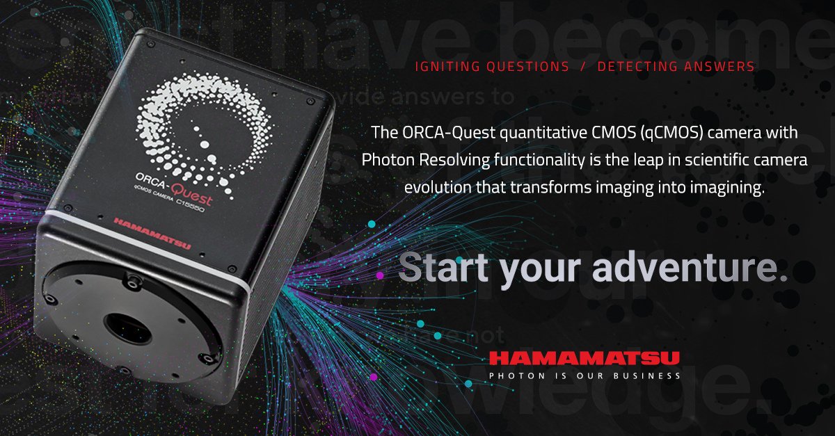HamamatsuPhoton's tweet photo. Will we see you in San Diego February 19-21 for #BPS2023? We look forward to showcasing our #ORCAQuest during the @BiophysicalSoc Annual Meeting. Talk to our experts in booth #433 to learn more about this practically pixel-perfect scientific camera. https://t.co/TZxP1H4PYW https://t.co/HpBOAScM8E