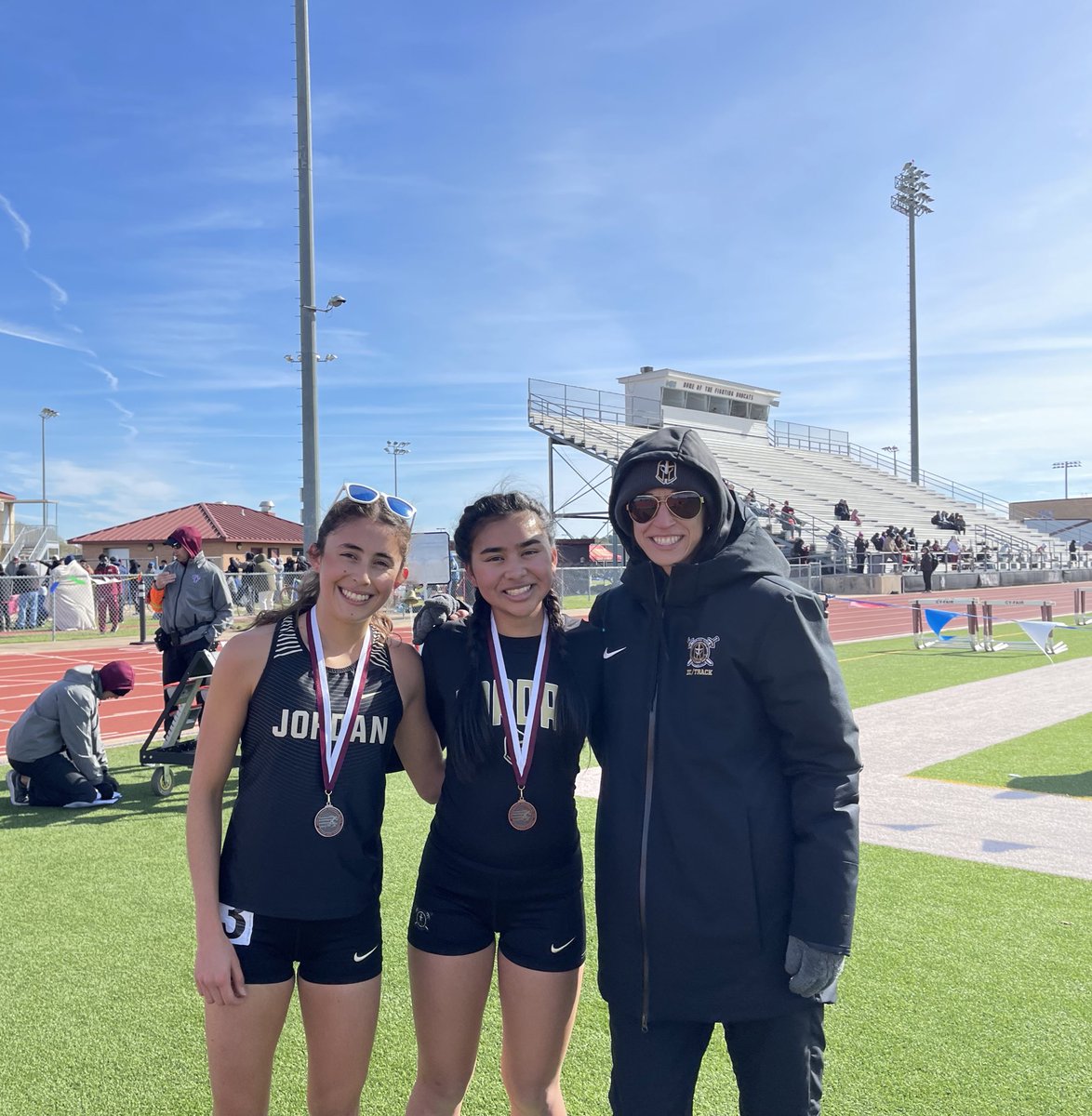 So proud of our 3200m girls for placing🥈 &amp; 🥉at the Damani Gibson Relays, running new PR’s of 11:43 &amp; 11:51…despite the very windy conditions. Way to compete <a href="/XimenaLopezE/">Ximena Lopez</a> &amp; <a href="/isabellac26_/">isabella castillo</a>! <a href="/KK_Trnka/">Kymberlee Trnka</a> <a href="/MrCoachAllen/">Mabry Allen</a> <a href="/JordanHSAthlet1/">JordanHSAthletics</a> <a href="/JHSWarriors_ABC/">Jordan Athletic Booster Club</a>