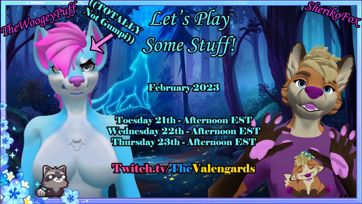 SherikoFox's tweet photo. Here are our streams for the coming week!

@TheWoogeyPuff #Furry #furries #VTuber https://t.co/BXb97G9A2Y