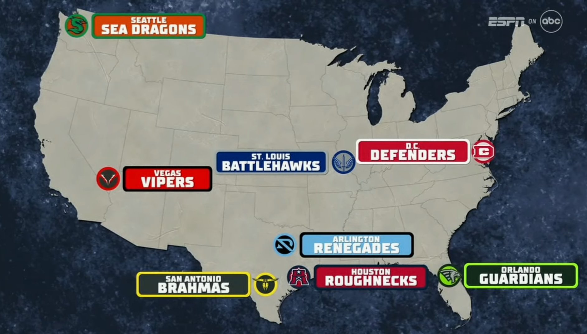 Twitter map shows which XFL team each state is rooting for