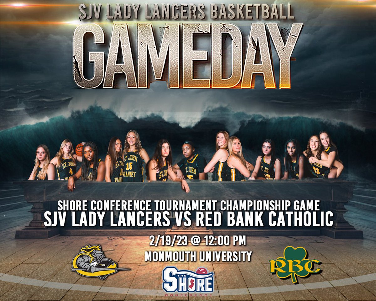 SJV Lady Lancers Basketball (@sjvladylancers) on Twitter photo GAMEDAY!!!! Calling ALL of LANCER NATION! POP OUT - SJV Lady Lancers take on Red Bank Catholic in the Shore Conference Tournament Championship Game tomorrow, 2/19/23, 12:00 PM at Monmouth University! Let's GO!! <a href="/sjvcoach/">Dawn Karpell</a> <a href="/pero_zoe/">Zoe</a> <a href="/SJVHS_Athletics/">Pat Smith</a> <a href="/SJVHS/">Saint John Vianney High School</a> 📸🎨 <a href="/laurabruen/">Laura Bruen</a> GAMEDAY!!!! Calling ALL of LANCER NATION! POP OUT - SJV Lady Lancers take on Red Bank Catholic in the Shore Conference Tournament Championship Game tomorrow, 2/19/23, 12:00 PM at Monmouth University! Let's GO!! <a href="/sjvcoach/">Dawn Karpell</a> <a href="/pero_zoe/">Zoe</a> <a href="/SJVHS_Athletics/">Pat Smith</a> <a href="/SJVHS/">Saint John Vianney High School</a> 📸🎨 <a href="/laurabruen/">Laura Bruen</a>