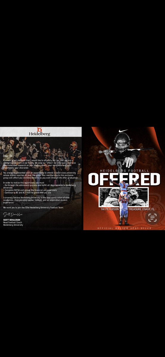 Tai Peterson (@taipeterson_8) on Twitter photo #AGTG After an amazing visit I am blessed to receive another offer to attend Heidelberg University. <a href="/Coach_Donaldson/">Scott Donaldson</a> <a href="/Maxwe11EKU/">Maxwell Smith</a> <a href="/WeAreTCoast/">⚡️TITAN BORN! TITAN BRED!⚡️</a> <a href="/bornbred09/">Coach Irvin Jones</a> <a href="/Sportsmom9603/">Mrs. McInnis</a> #AGTG After an amazing visit I am blessed to receive another offer to attend Heidelberg University. <a href="/Coach_Donaldson/">Scott Donaldson</a> <a href="/Maxwe11EKU/">Maxwell Smith</a> <a href="/WeAreTCoast/">⚡️TITAN BORN! TITAN BRED!⚡️</a> <a href="/bornbred09/">Coach Irvin Jones</a> <a href="/Sportsmom9603/">Mrs. McInnis</a>