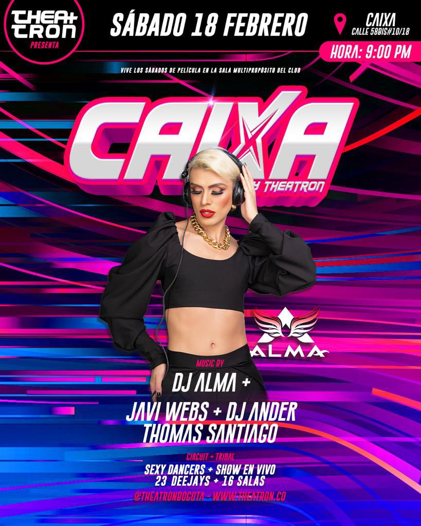 Hoy sábado 18 de Febrero los espero en Caixa by THEATRON DE PELICULA ⚡️ será un gran noche, con los mejores sonidos de la escena Circuit! 
Invitada Alma. 💓🎧💥⚡️

#Theatron #DjThomasSantiago #CaixaByTheatron #Dj #Residentdj #Party #Night #Music #Dance #Circuit #CircuitParty