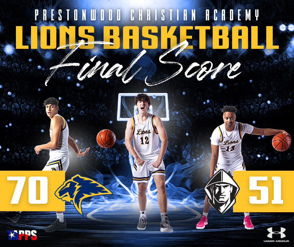 LIONS WIN and are headed to the FINAL FOUR!!! 

PCA will continue their state run on Friday! They will play at 8:00 PM at University HS in Waco. 

#AllIn #FaithFilledLions