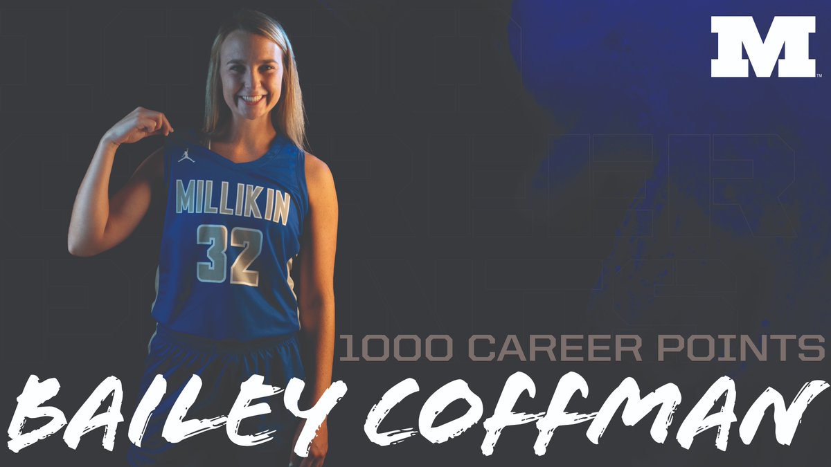 Bailey Coffman scores 1,000th point in her career! Millikin up 27-22 midway through 2nd quarter at Carroll University.