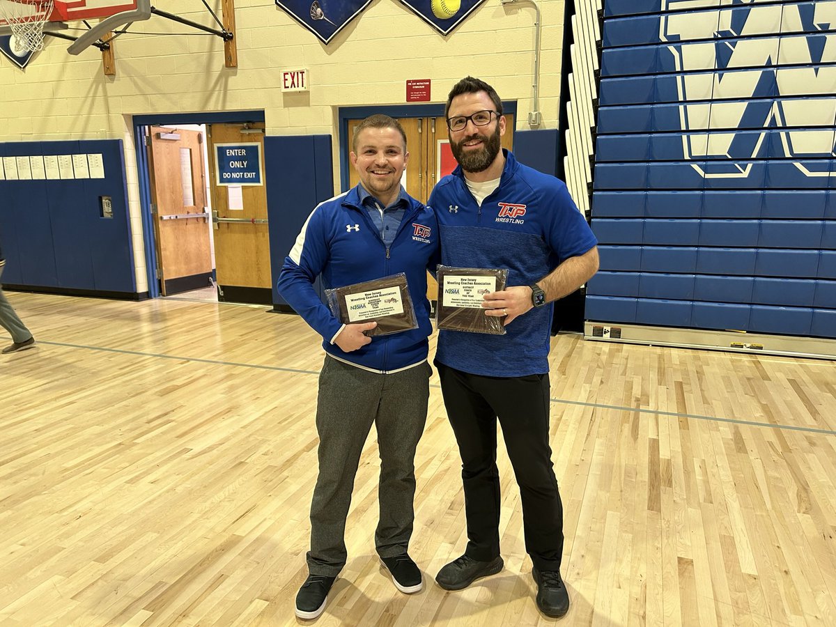 WTHS__Wrestling's tweet photo. Congratulations to our very own Joe Esposito and Eric Ring for winning District 30 Assistant Coach and Coach of the year back to back years 

Well deserved ! https://t.co/HxyrAOW8WW