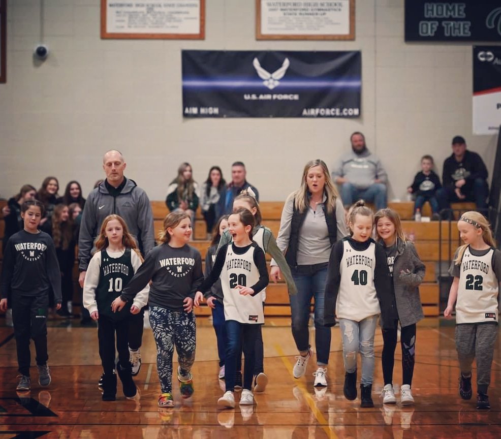 So fun to see these girls at Youth Night - they'll be playing at WUHS sooner than I'm ready for 💚🖤🩶

<a href="/wuhsgbb/">Waterford Girls Basketball</a> <a href="/WUHS_Athletics/">WUHS Athletics and Activities</a> <a href="/WaterfordGraded/">Waterford Graded School District</a> #40forlife #familytradition