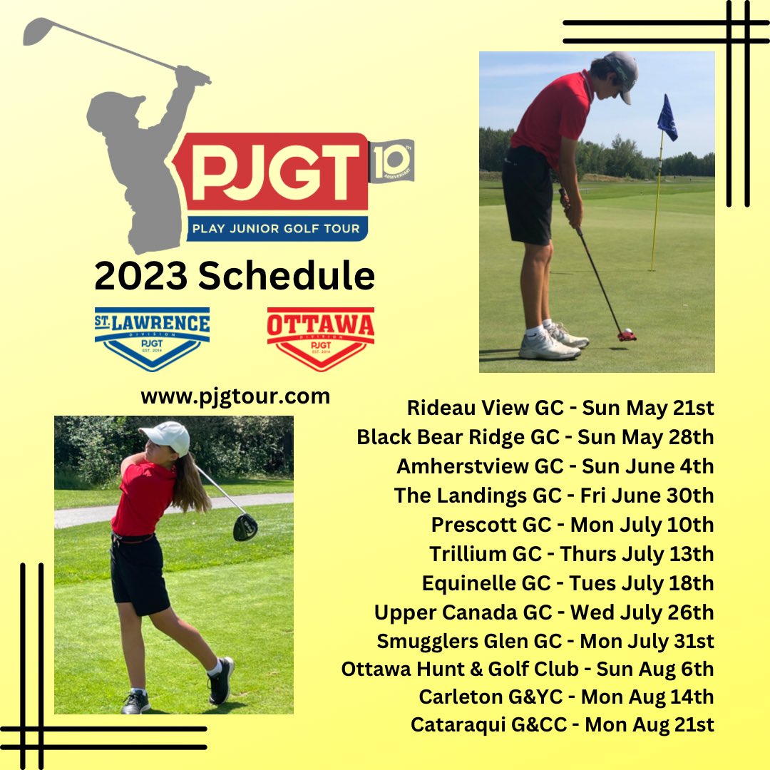 🚨🚨2023 Schedule Release🚨🚨Big year ahead to celebrate our 10th anniversary! 🎉 #pjgt #juniorgolf