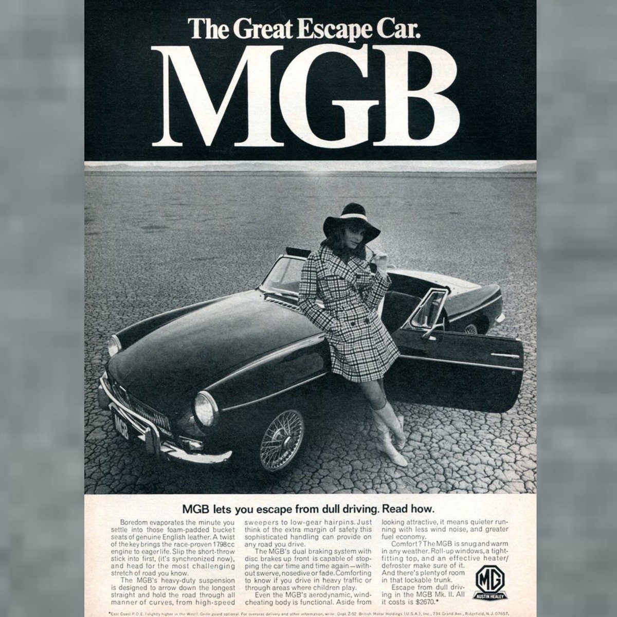 Dull driving? Nobody wants that... Thank goodness that MGs have been saving us all from that for all these years... 🥰

We'll keep you driving...

🇬🇧🛞🏁

#mg #mgcars #mgoc #oldadvertising #sportscar