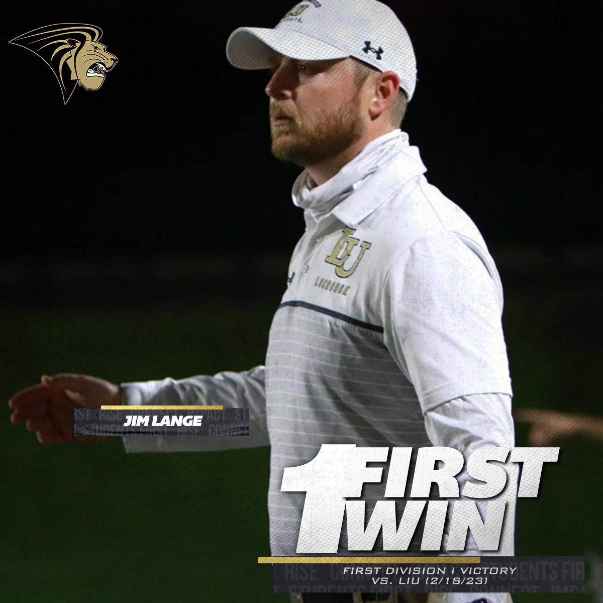 ASUN_Lacrosse's tweet photo. Another milestone victory for @LindenwoodLax's Jim Lange leads the @LU_Lions to their 1️⃣st Division I victory with a 9️⃣-8️⃣ advantage over LIU‼️👏🥍

#ASUNBuilt | @ASUNSports | #ONERoar | @CoachLange22 https://t.co/tFDBjDn0MQ