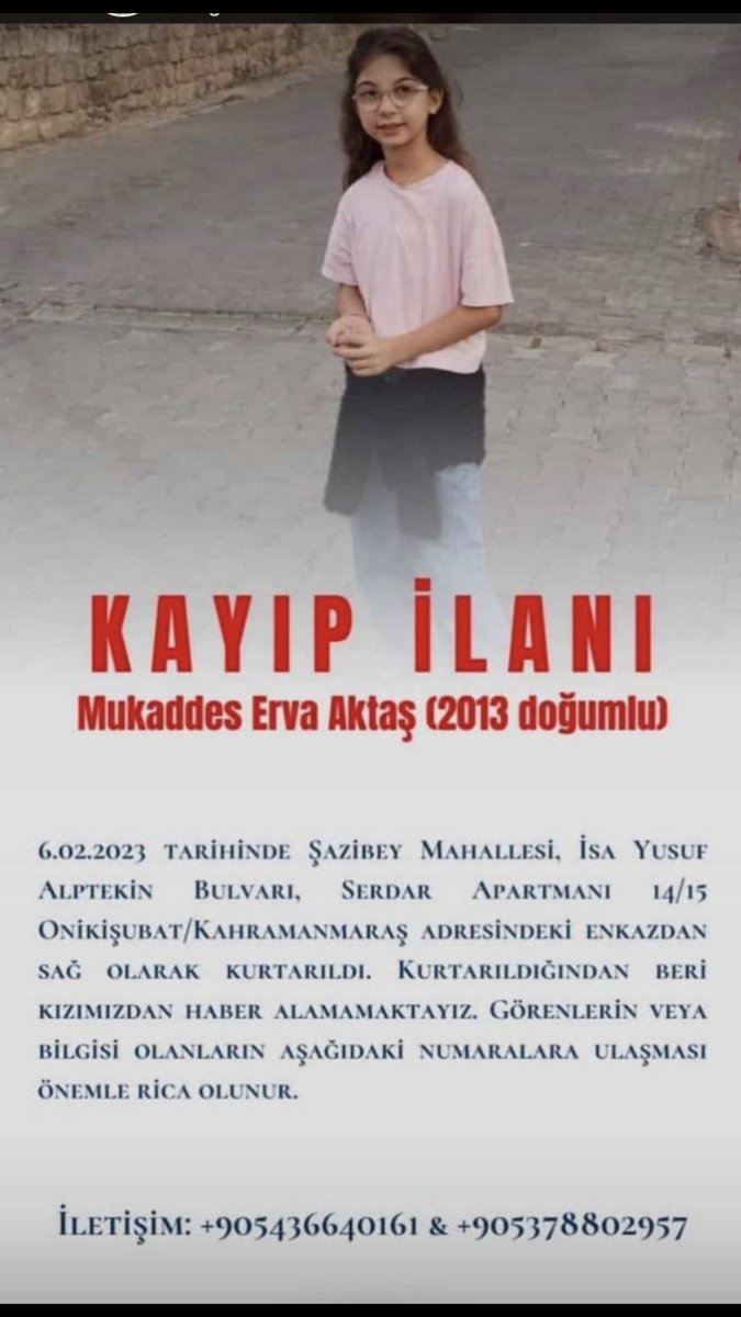 Günlerdir aklım hep bu evlatta.
Lütfen yayalım, duyuralım.

#mukaddeservaaktaş