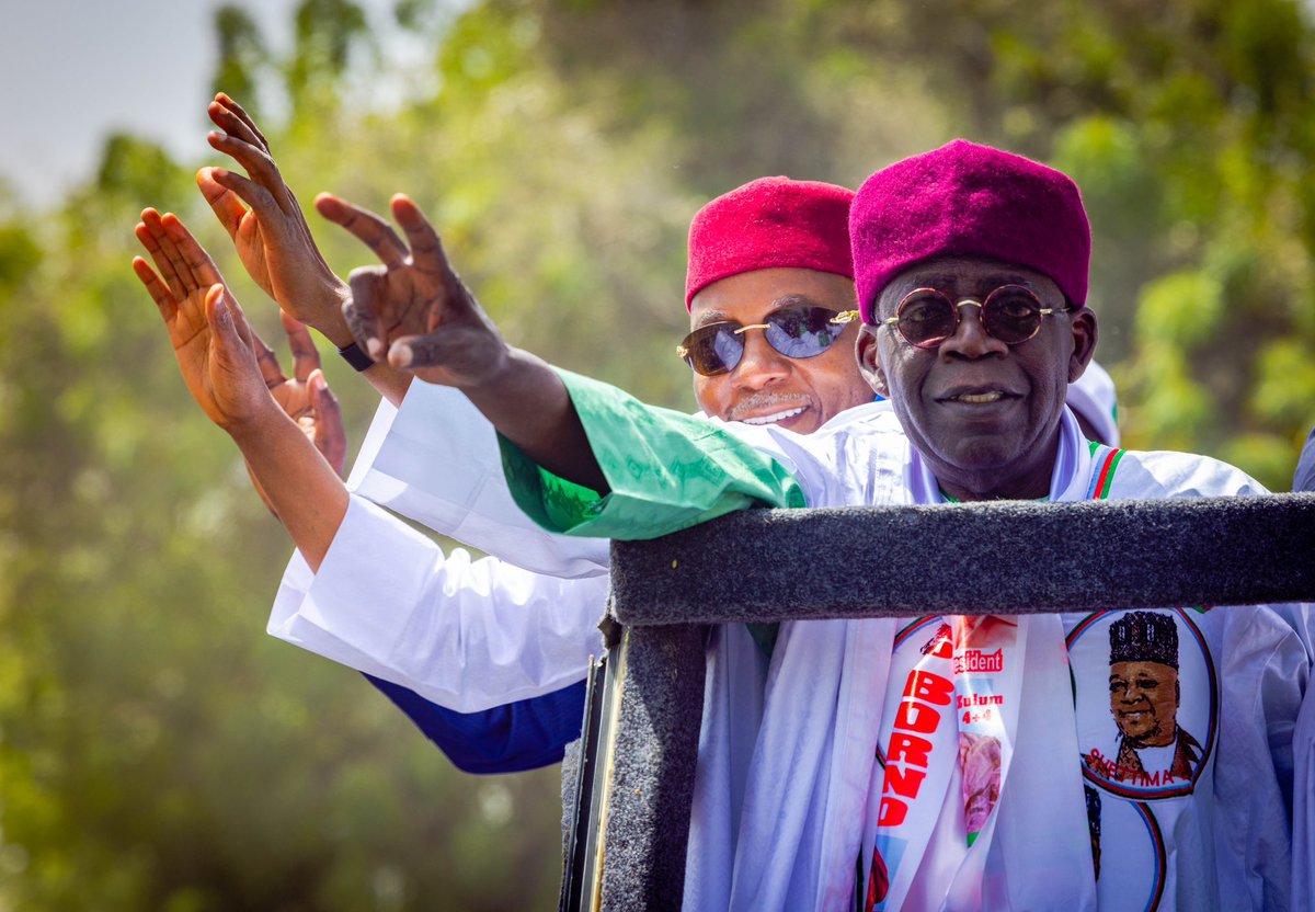officialABAT's tweet photo. Thank you Borno 

I am overwhelmed by the love you've openly displayed. I assure you, Nigeria will be Secured and Prosperous.
#RenewedHope23 https://t.co/HXeEFWoyWS