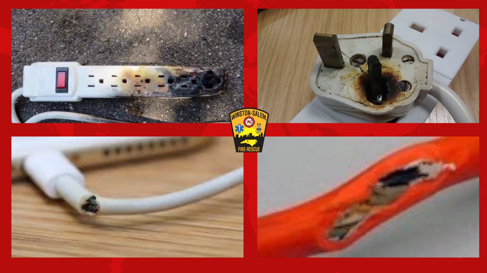 Winston-Salem FD on X: Safety Saturday - Pull the plug on electrical  fires. ❌ Don't overload electrical sockets ❌ Never plug appliances like  refrigerators into extension cords ❌ Don't use frayed or