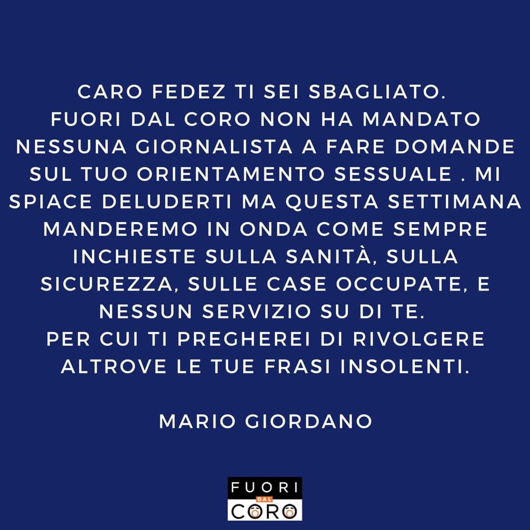 Virna25marzo's tweet photo. E ancora una volta un grande @mariogiordano5 👏👏👏
#Fuoridalcoro 
👇👇👇👇👇👇👇👇👇 https://t.co/mwqTSP7MzY