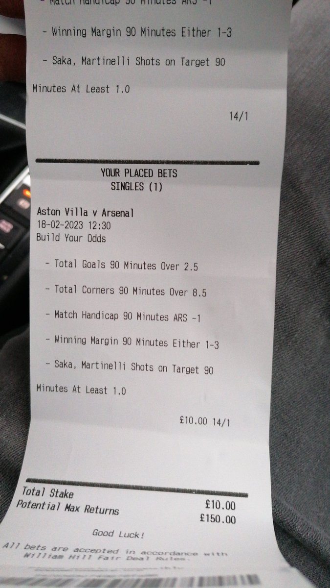 stoosmith86's tweet photo. @racingblogger Have a word with @WilliamHill Bloggsy, perfectly good bet for the Arsenal game voided as Martinelli didn't start. #crooks https://t.co/qilapZVUHk