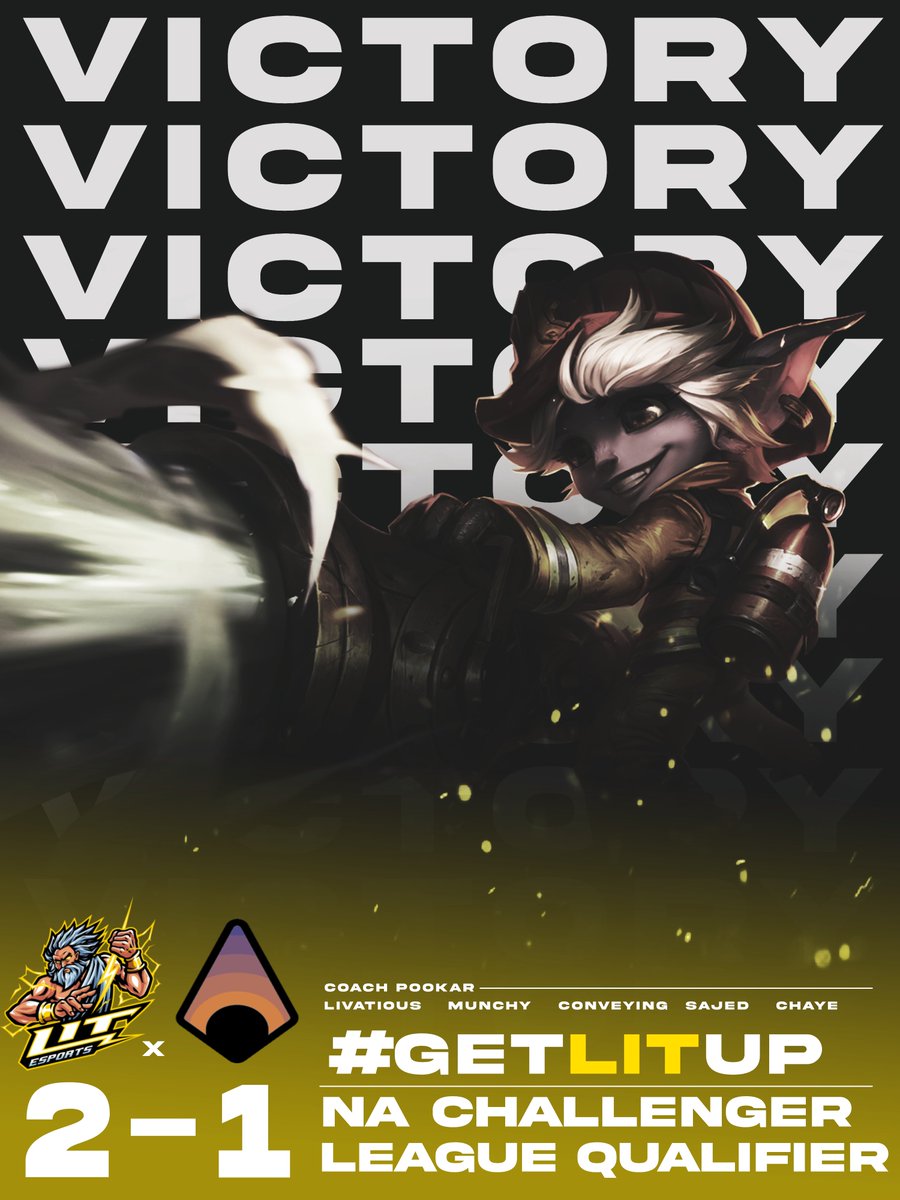 LitEsportsOrg's tweet photo. ANOTHER series. ANOTHER reverse sweep. LiT Esports (#12 seed) knocks out (#4 seed) Horizon Gaming 2-1 and move on to the playoffs! GGs @hzglolofficial !

#LITWIN | #GetLitUp🌩️ | #NACL | @PathToLCS https://t.co/bJRPLUB7Cx