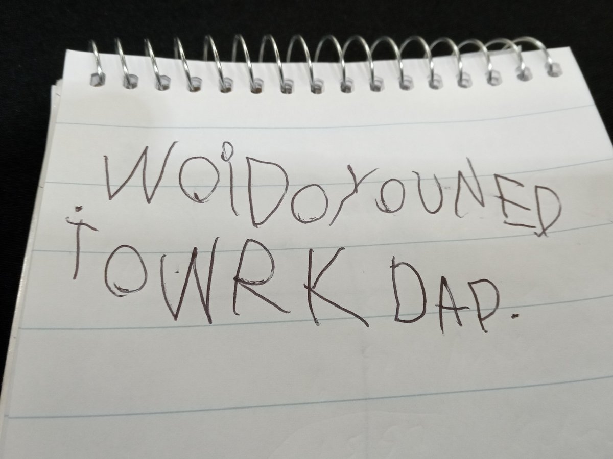 Recycling through old reporter's notebooks while covering UMD basketball and stumbled across this note from my daughter Emma, who is now 14.