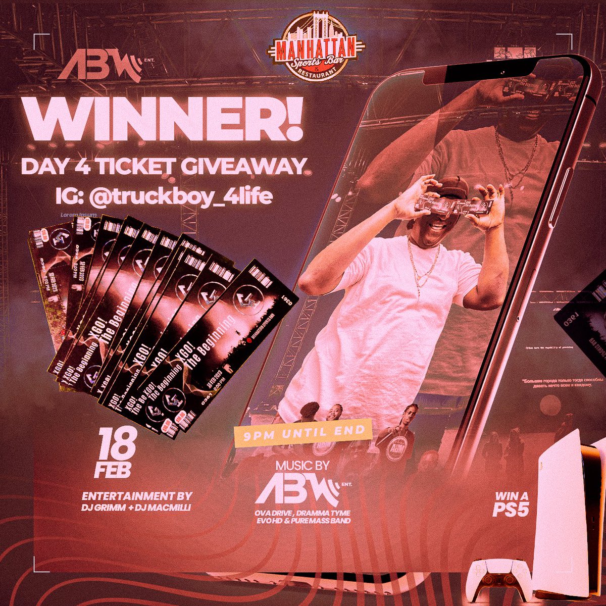 abment_vi's tweet photo. All roads to Manhattan Sports Bar Tonight! 

Final Day Ticket Winners! 🔥 https://t.co/ETNNrbW62m