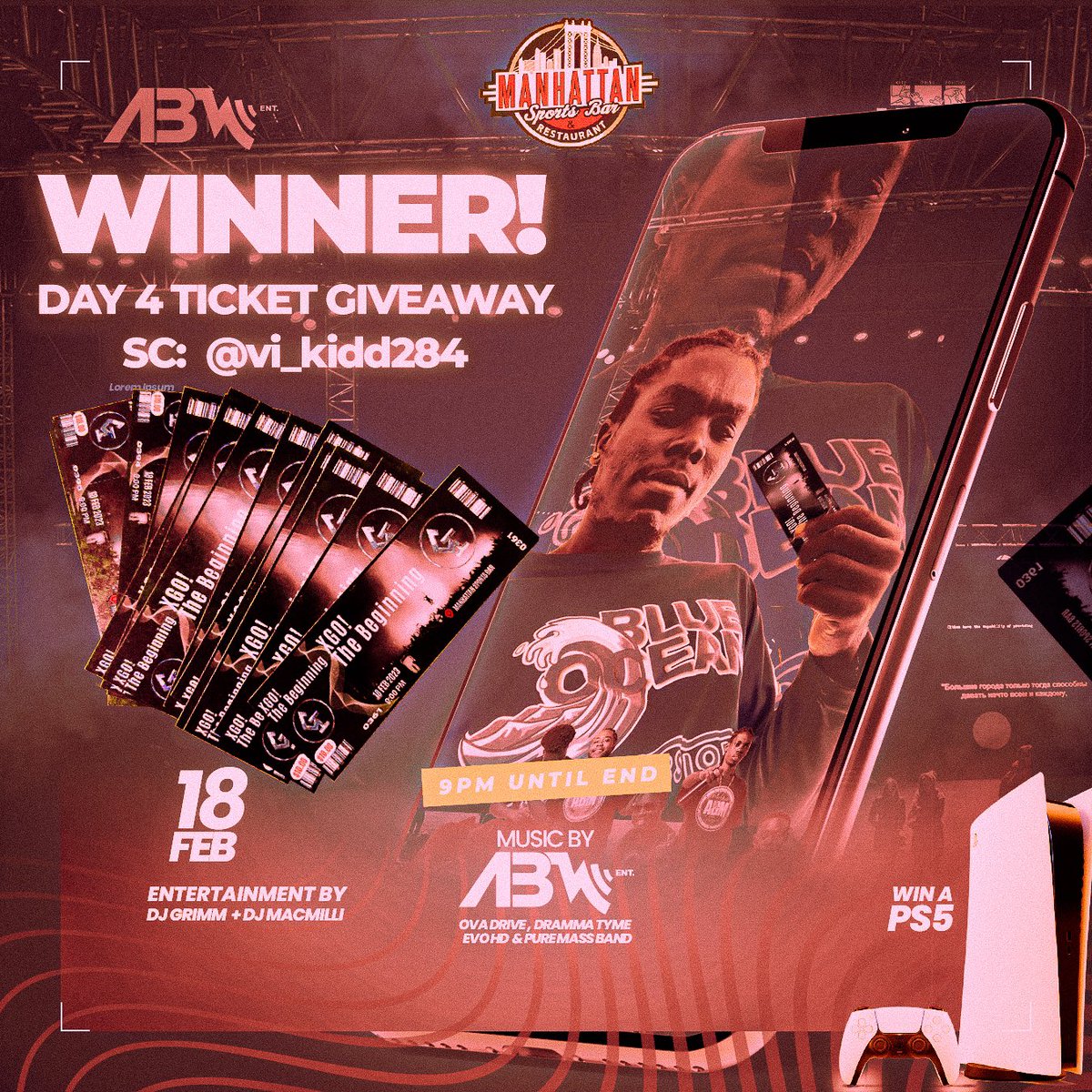 abment_vi's tweet photo. All roads to Manhattan Sports Bar Tonight! 

Final Day Ticket Winners! 🔥 https://t.co/ETNNrbW62m