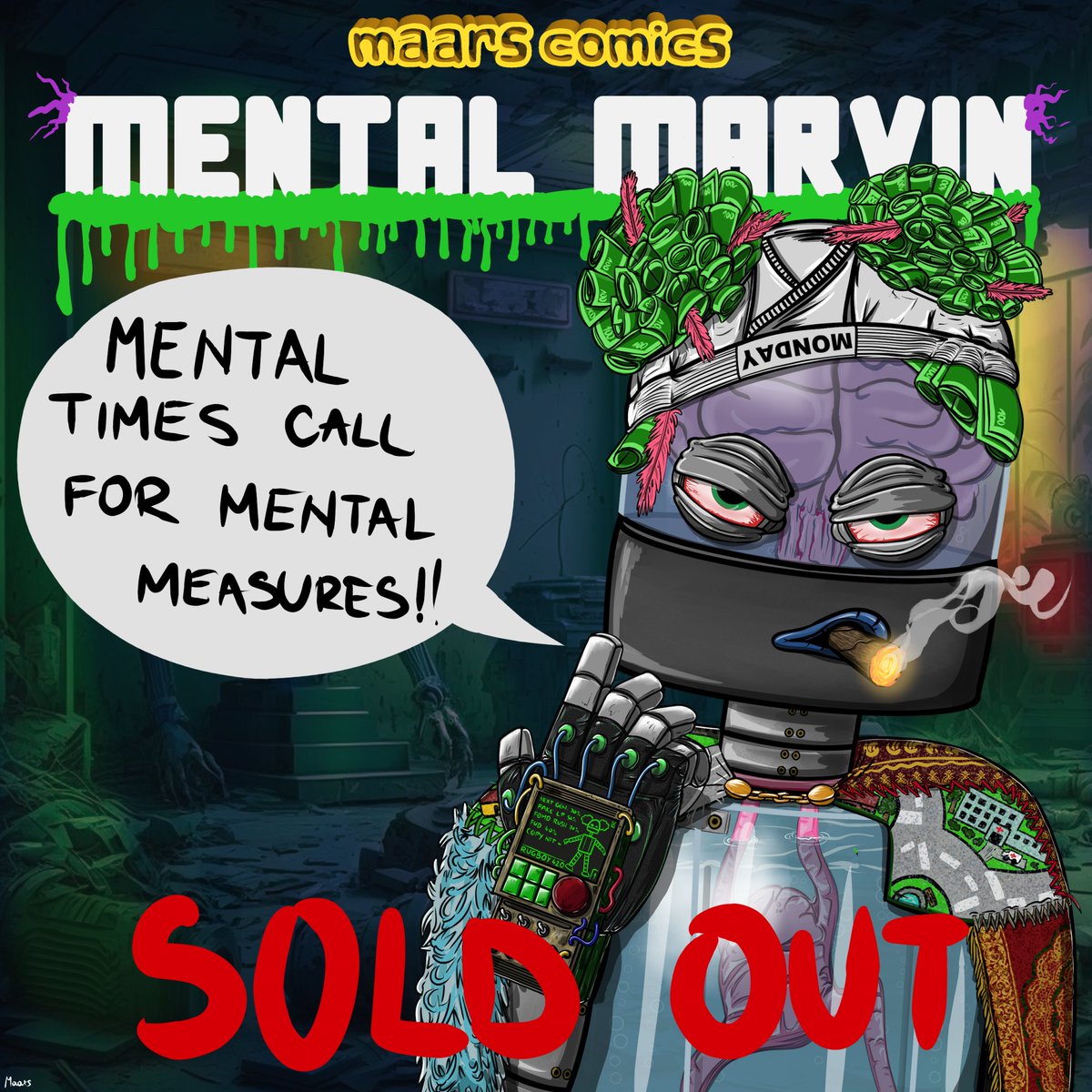 MENTAL TIMES CALL FOR MENTAL MEASURES!! 

We are officially SOLD OUT! 

GIVEAWAY!! 
Retweet and Comment with your Favorite Marvin and hashtag #mentalmarvin  ALSO rock it as PFP for next 24h. 
I will pick one person to win: 1000A !!

#algofam #algorandhasnfts