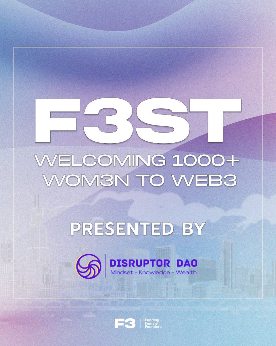 DrTammyFrancis's tweet photo. 💫 Join us in Atlanta! 💫
Presented by @DisruptorDAO_, #F3ST is a 3-day conference dedicated to empowering and uplifting women in the blockchain industry. Get your tickets now: https://t.co/f3kcXxf6Ue
#drtammyfrancis #web3 #blockchain #womeninweb3 #F3ST2023 https://t.co/09nc7gVuHX
