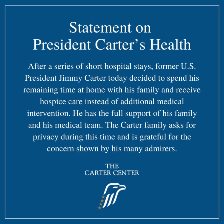 FresnoCountyDms's tweet photo. The hearts of everyone at the Fresno County Democratic Party go out to to President Carter, his family, and his loved ones. We are glad him and his family are getting to spend this valuable time together. https://t.co/IVsSXbPna7