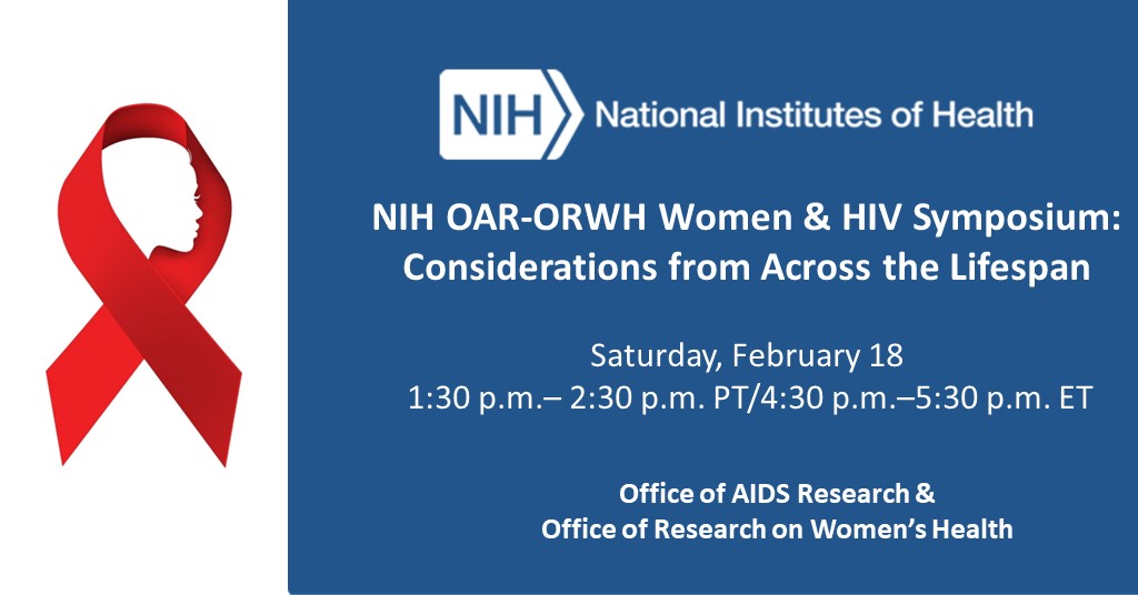 Attending the 13th International Workshop on HIV & Women? Join @NIH_ORWH & OAR for a symposium on #HIV & women. Hear from Drs. @dvora_davey, @woodil, @lfcollins_md, Catherine Godfrey, & Noelle M. St. Vil on #research priorities in this area. #HIVWOMEN oar.nih.gov/nih-hiv-resear…