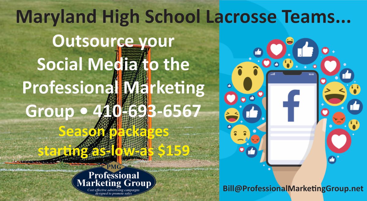 MD High School Lacrosse Teams. Hire PMG Marketing to handle your Social Media Marketing this season. See more on MarylandHighSchoolLacrosse.com