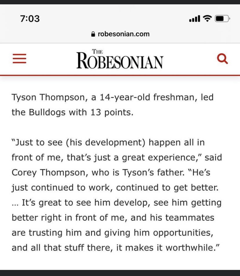 CoachCoreyThomp's tweet photo. Very proud of you son. Keep your head down and keep working. You are the epitome of a coach’s son. Coachable, character, unselfish, hard worker. God is good!! Your family loves you and enjoying the ride. @kesi_thompson42 @TThom3342. https://t.co/y2mNcoHckx