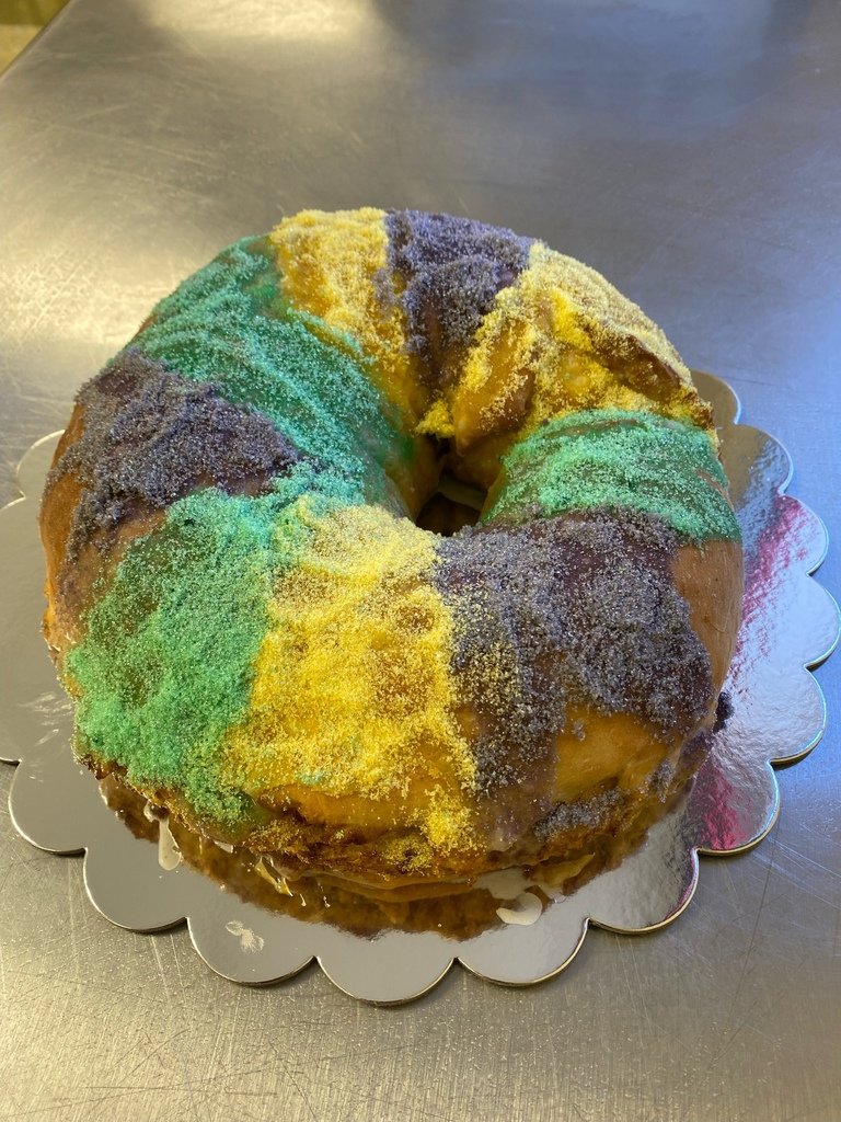 TableRockCC's tweet photo. Culinary Arts is making King Cakes in celebration of Mardi Gras.
$15 per cake (serves 8-10 people)
The first 20 people who complete the online order form will have their cake ready to be picked up at GTC on Wednesday, 2/22/23 from 8:00-3:45.  
https://t.co/AhEjjEcH9I https://t.co/ztDyO8tMiF