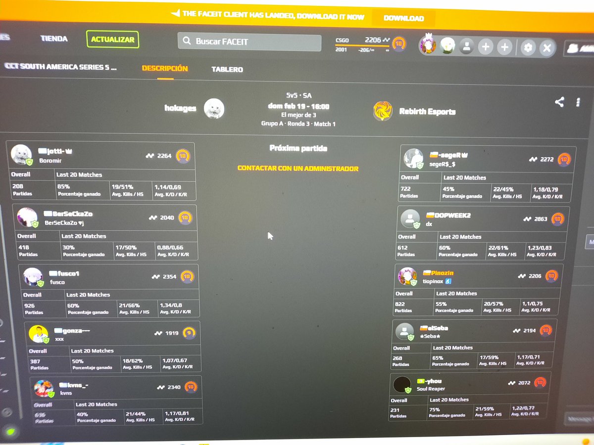 Ganamos todos  los partidos de la cct y mañana jugamos el bo3 vs hokages por el paso a los play in!! buen rendimiento mañana con todo 🦾🦾
<a href="/DOPWEEK/">Nicolás Núñez</a> 
<a href="/segeRcs/">segeR</a> 
<a href="/sebapavezz/">Seba</a> 
<a href="/yhoucs1/">-yhou</a> 
Va a transmitirnos @KrNgzin para que vean su twitch.