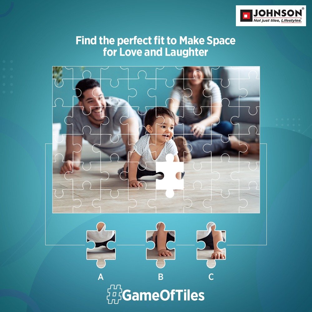 HRJohnsonIndia's tweet photo. Love and Laughter can solve the #JigsawPuzzle of your life!
Share your answers in the comments below!
#HRJohnsonIndia #HappilyInnovating #Tiles #WallTiles #FloorTiles #GameOfTiles #InteriorDesigner #Architect https://t.co/K6ksl7DYpJ
