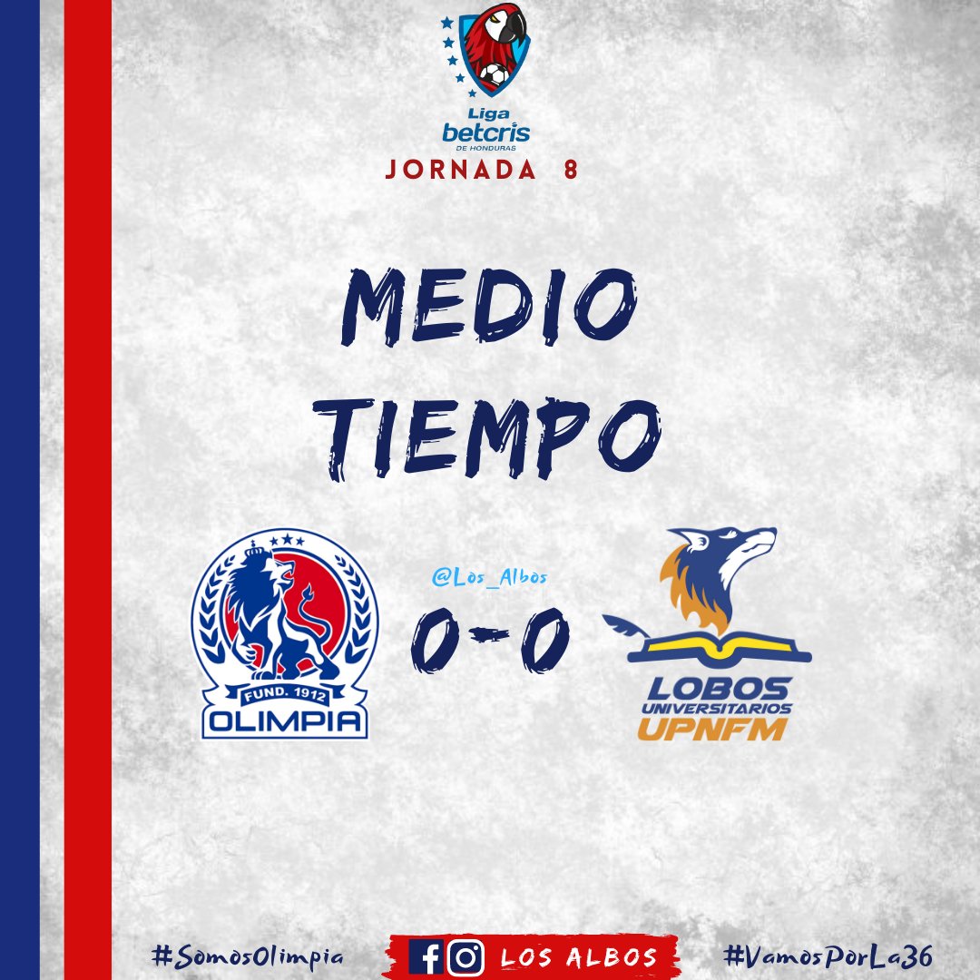 Medio Tiempo 💙🤍❤️

Nos vamos al descanso 0x0

#SomosOlimpia #SomosLosAlbos #VamosPorLa36