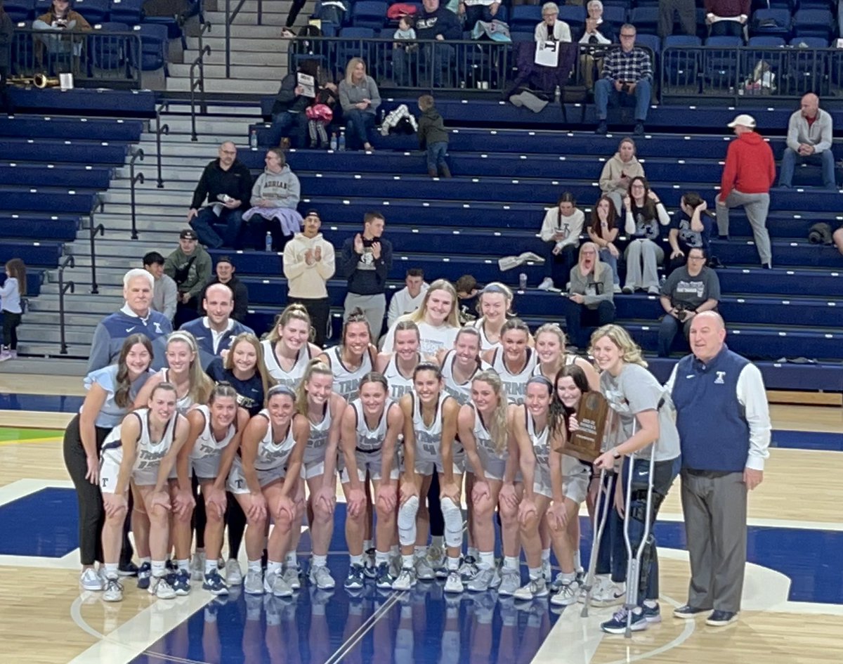 TrineWBB's tweet photo. Co-MIAA Champs with todays win! 

⚡️⚡️ 70
🐶🐶 37

Great way to send out the seniors! 

2nd season starts Friday 😎🏆 https://t.co/fOzNNYIHRu
